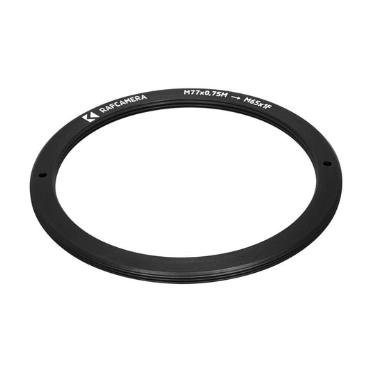 M77x0.75 male to M65x1 female thread adapter, flangeless