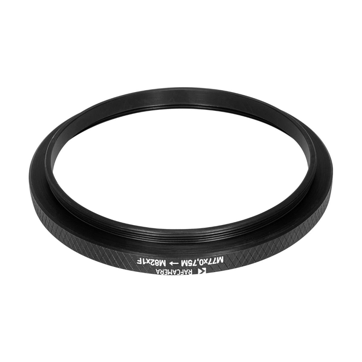 M77x0.75 male to M82x1 female thread adapter (77mm to 82mm step-up ring)