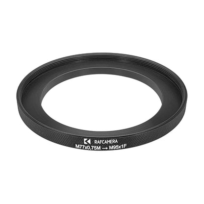 M77x0.75 male to M95x1 female thread adapter (77mm to 95mm step-up ring)