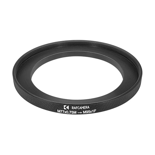 M77x0.75 male to M95x1 female thread adapter (77mm to 95mm step-up ring)