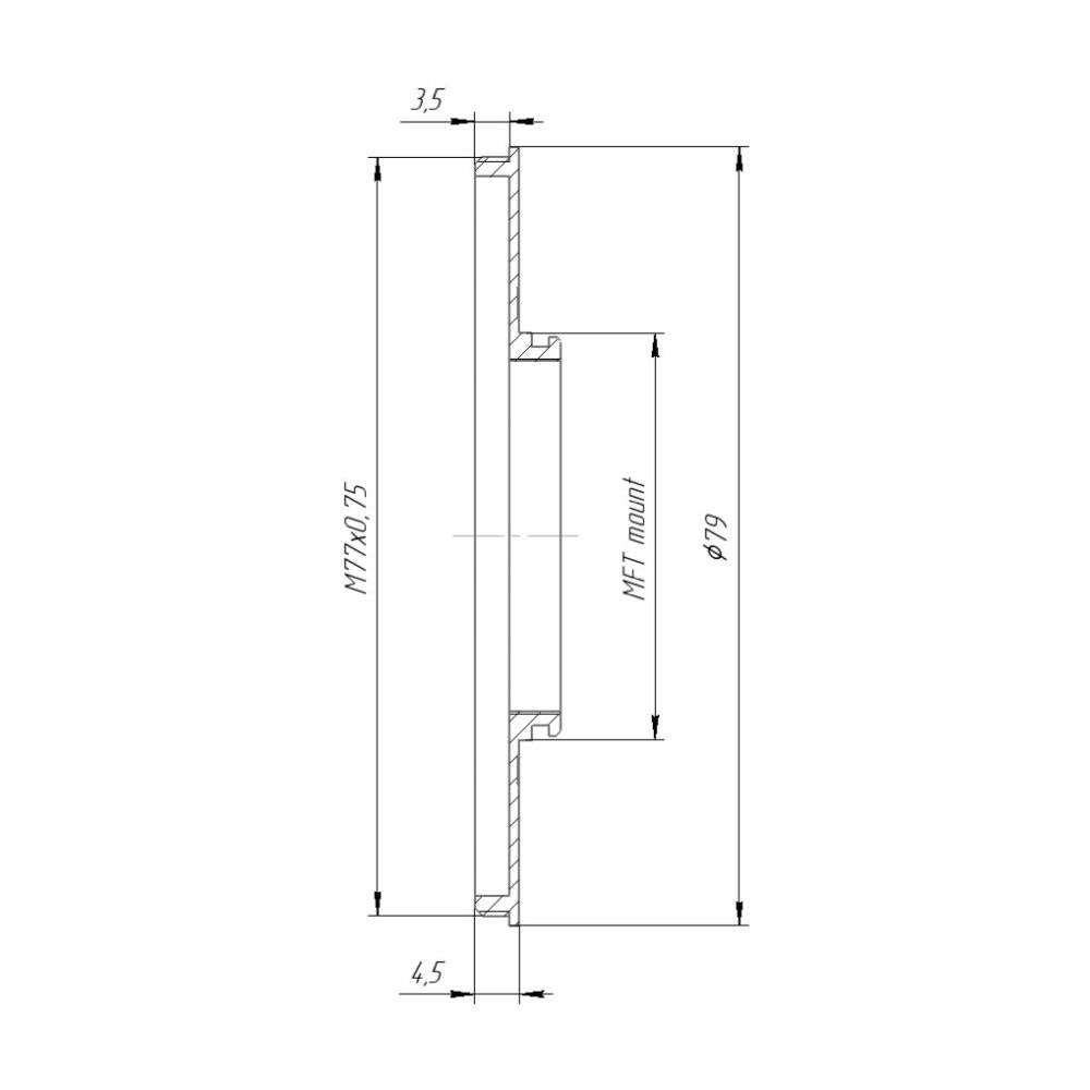 M77x0.75 male thread to MFT camera mount adapter