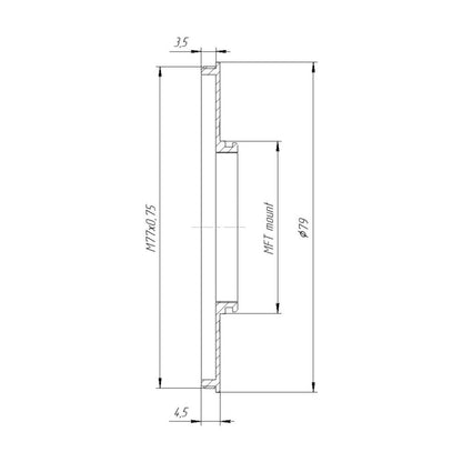 M77x0.75 male thread to MFT camera mount adapter