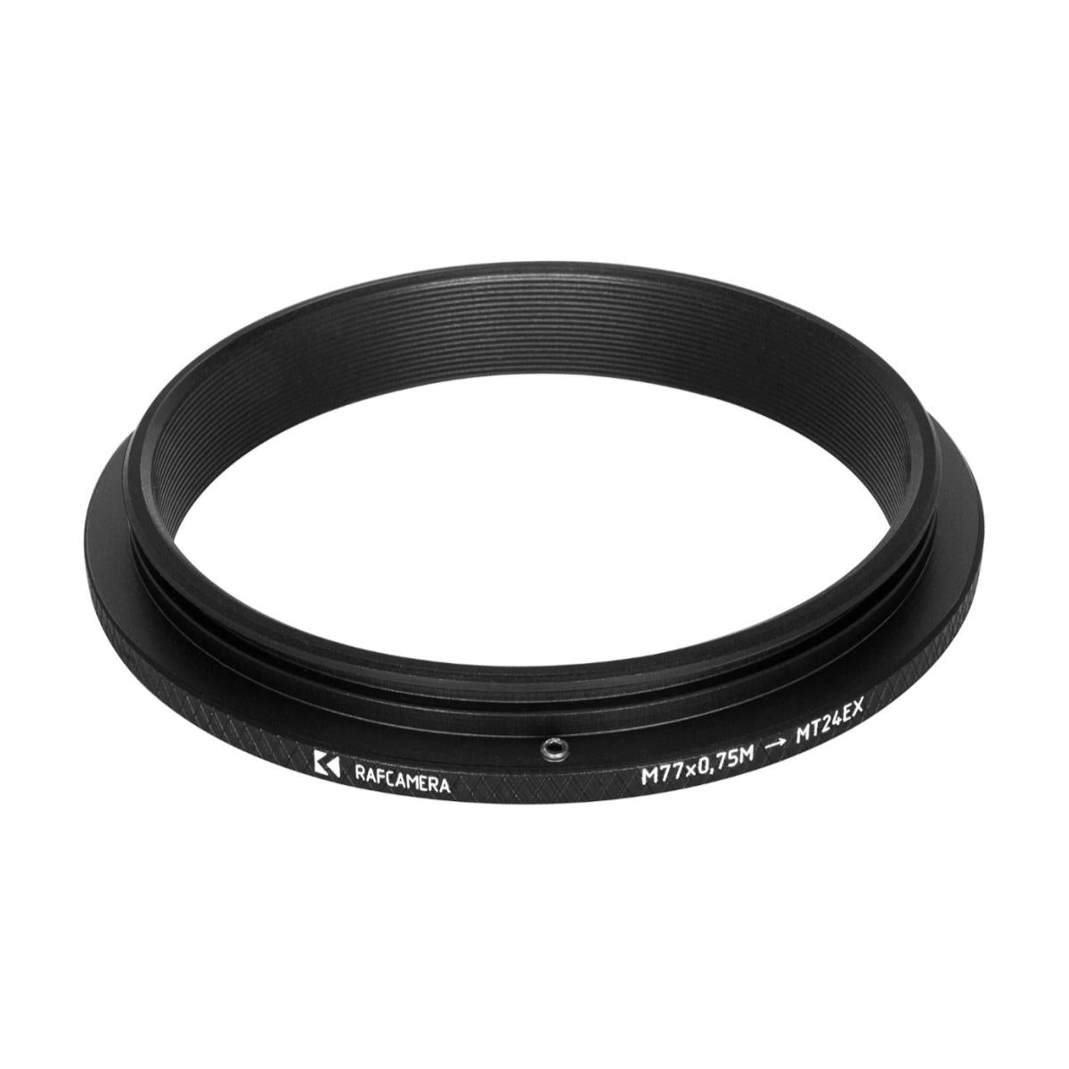 M77x0.75 male thread to Canon Twin Lite MT-24EX adapter