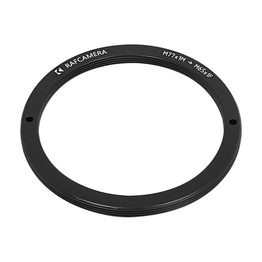 M77x1 male to M65x1 female thread adapter, flangeless