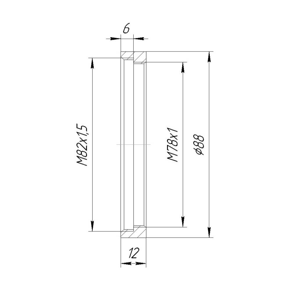 M78x1 female to M82x1.5 female thread adapter