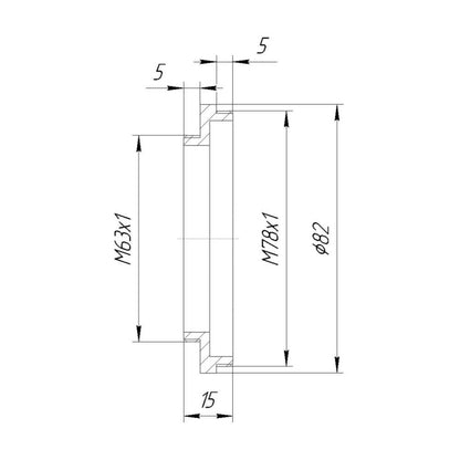 M78x1 male to M63x1 male thread adapter