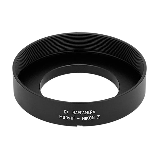 M80x1 female thread to Nikon Z camera mount adapter