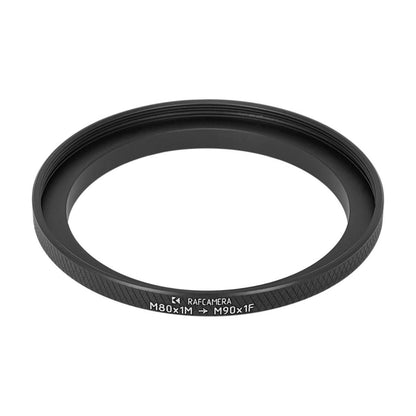 M80x1 male to M90x1 female thread adapter