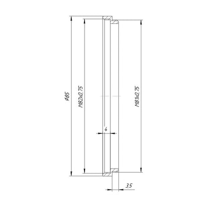 M81x0.75 male to M82x0.75 female thread adapter for Philips SK 100mm F/1.5 lens