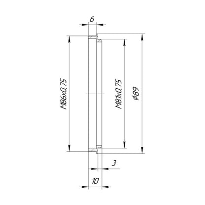 M81x0.75 male to M86x0.75 male thread adapter (FVD24A on Hypergonar HiFi2)