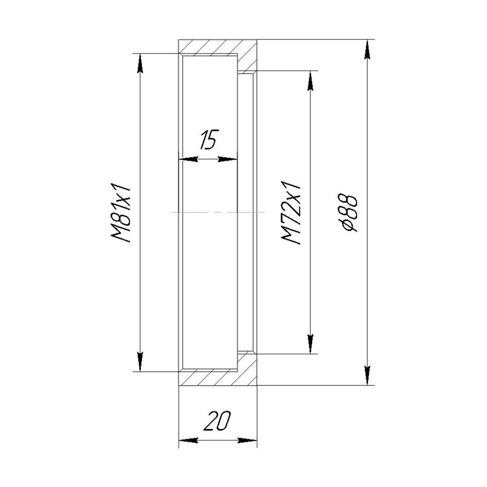 M81x1 female to M72x1 female thread adapter