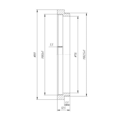 M82.5 male to 80x1 female thread adapter