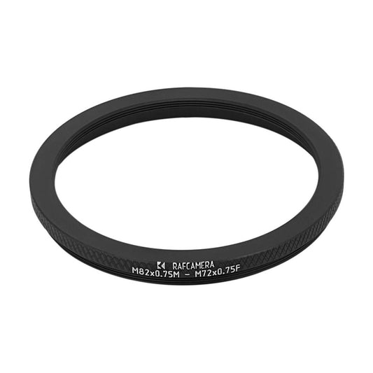 M82x0.75 male to M72x0.75 female thread adapter (82mm to 72mm step-down ring)