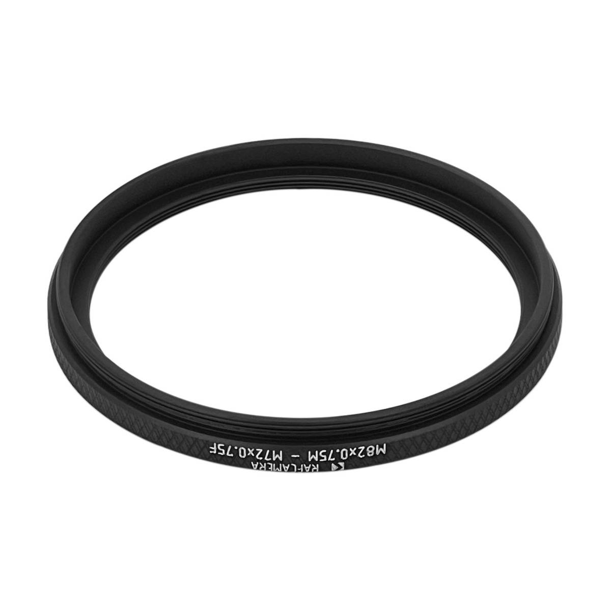 M82x0.75 male to M72x0.75 female thread adapter (82mm to 72mm step-down ring)