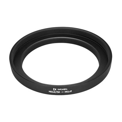 M82x0.75 male to M92x1 female thread adapter (82mm to 92mm step-up ring)