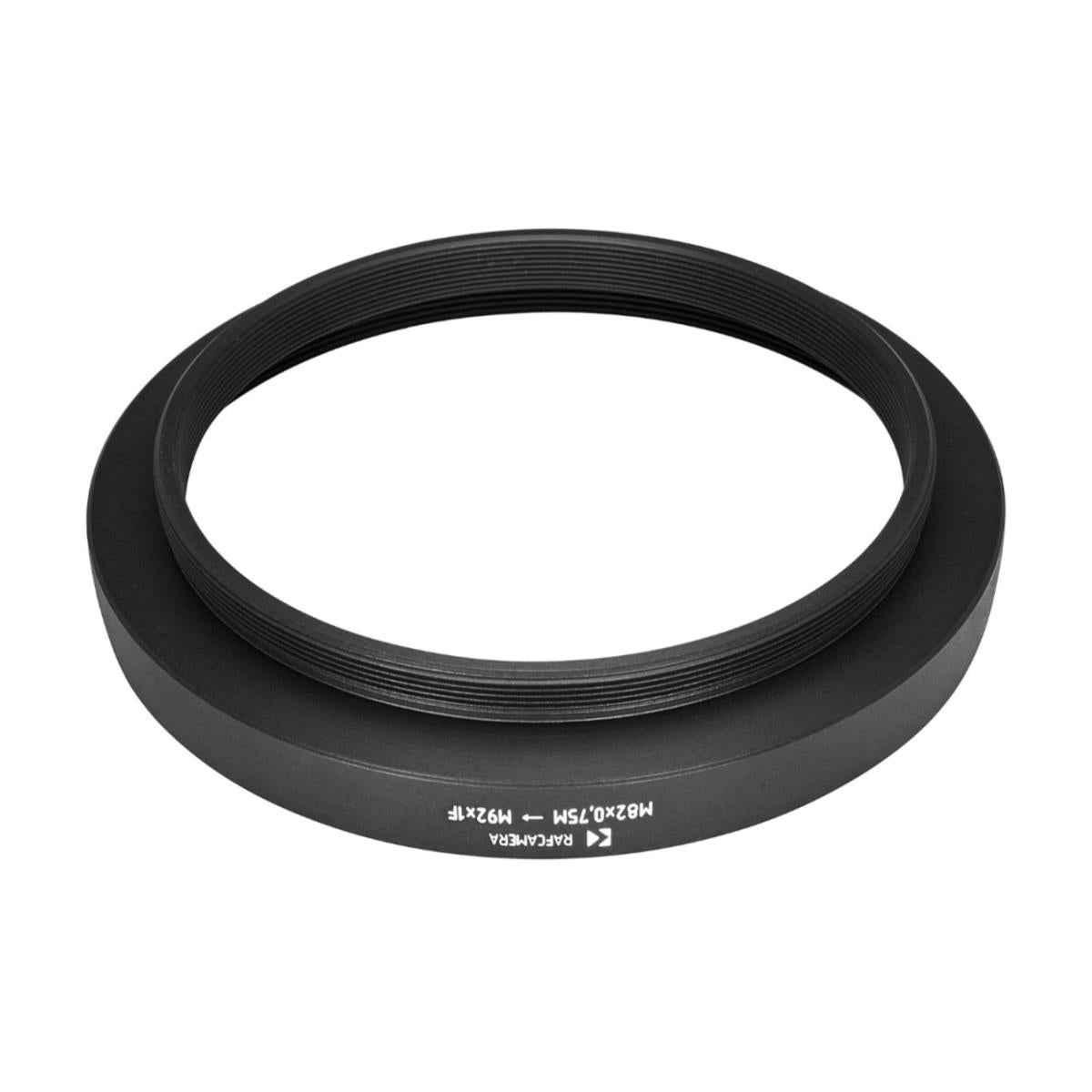 M82x0.75 male to M92x1 female thread adapter (82mm to 92mm step-up ring)
