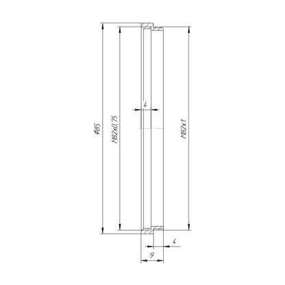 M82x1 male to M82x0.75 female thread adapter (filter step ring)