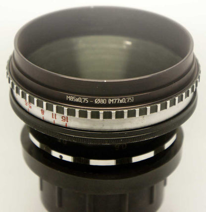 M85x0.75 male to M77x0.75 female thread adapter with 80mm outer diameter