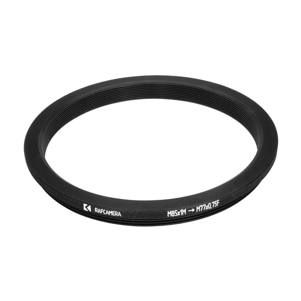 M85x1 male to M77x0.75 female thread adapter, 3.5mm thick