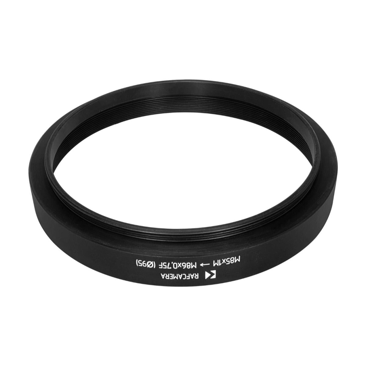 M85x1 male to M86x0.75 female thread adapter with 95mm outer diameter