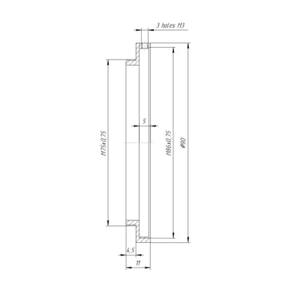 M86x0.75 female to M75x0.75 male thread adapter for Rapido FMJ