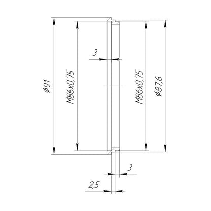 M86x0.75 filter thread extender for Lee Filters