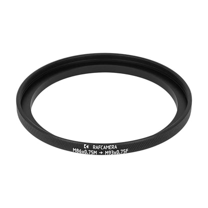 M86x0.75 male to M93x0.75 female thread adapter