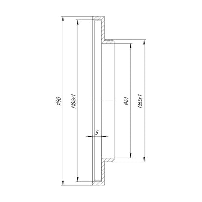 M86x1 female to M65x1 male thread adapter