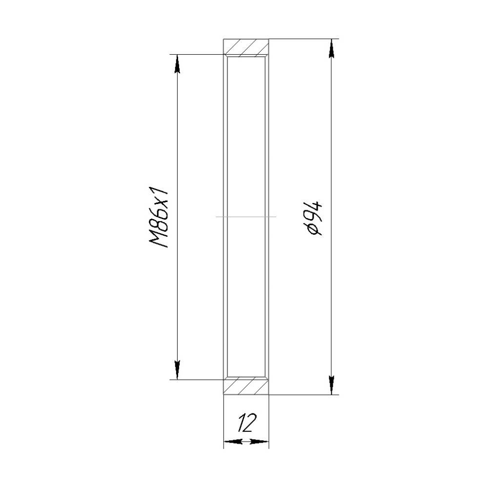 M86x1 female thread coupler (12mm long)