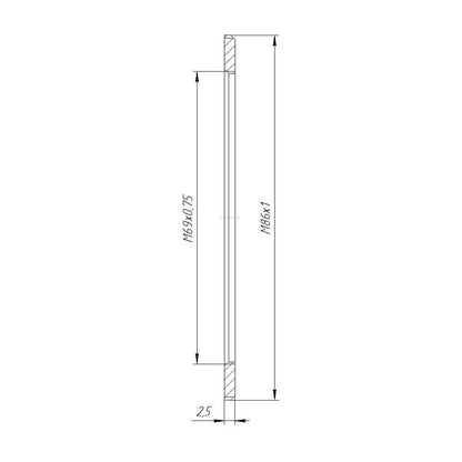 M86x1 male to M69x0.75 female thread adapter, flangeless