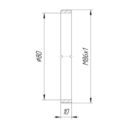 M86x1 male thread adapter (10mm long)