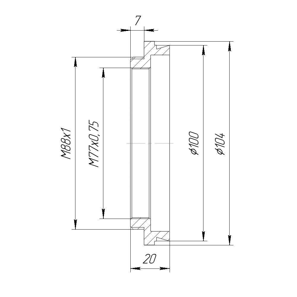 M88x1 male thread to Esatto 3.5" adapter