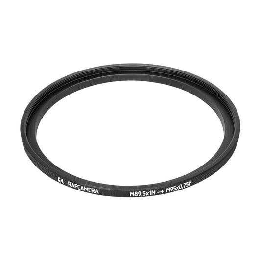 M89.5x1 male to M95x0.75 female thread adapter (step-up ring)