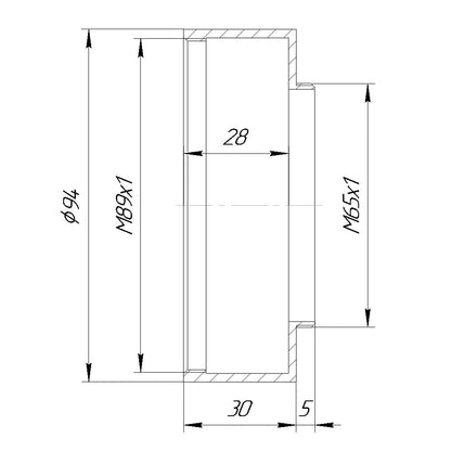 M89x1 female to M65x1 male thread adapter for Doppel Plasmat 4/270mm lens