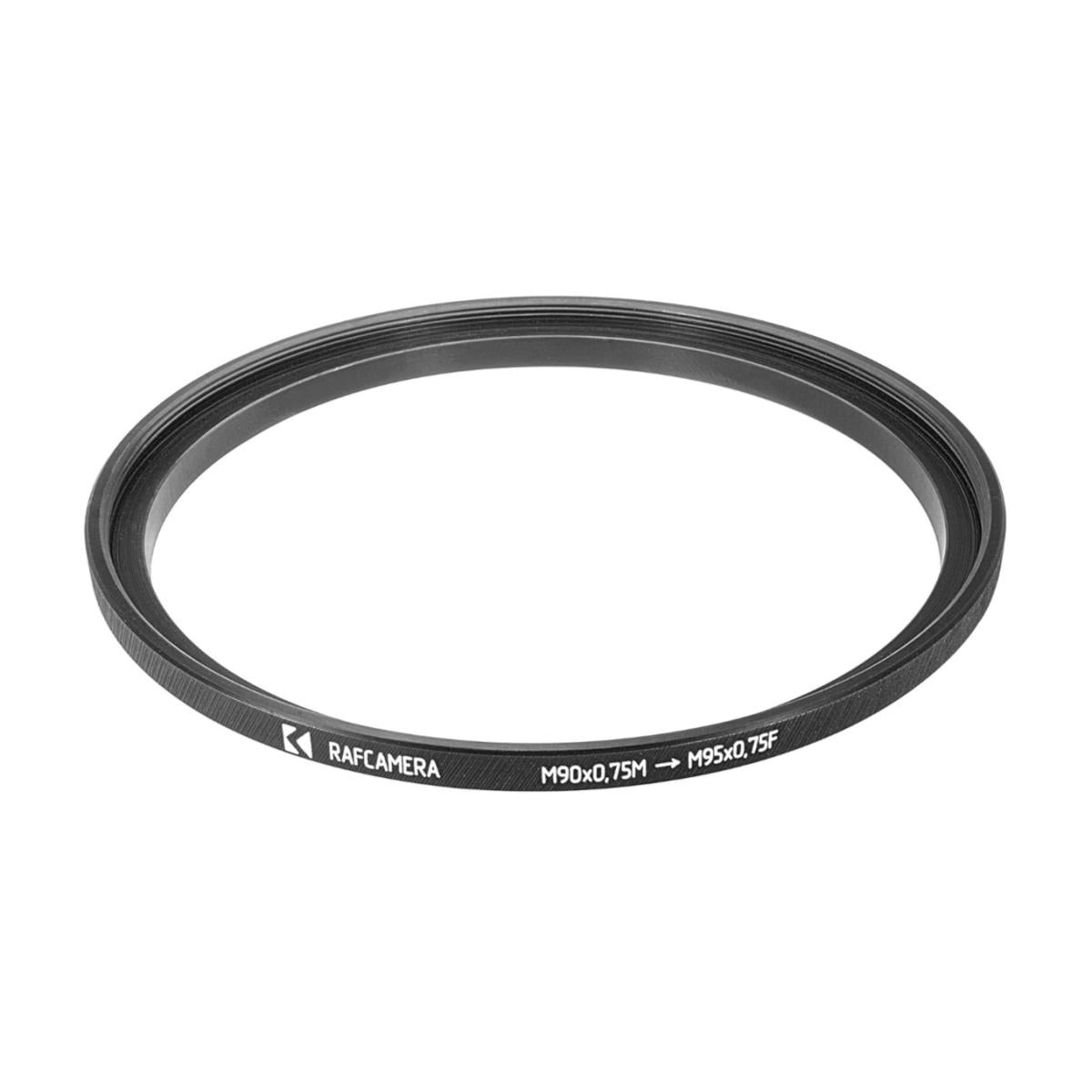 M90x0.75 male to M95x0.75 female thread adapter (90mm to 95mm step-up ring)