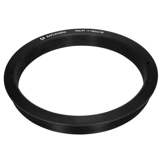 M92x1 male to M82x0.75 female thread adapter (92mm to 82mm step-down ring)