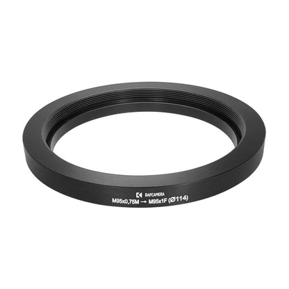 M95x0.75 male to M95x1 female thread adapter with 114mm outer diameter