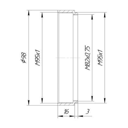 16mm extender for M95x1 thread