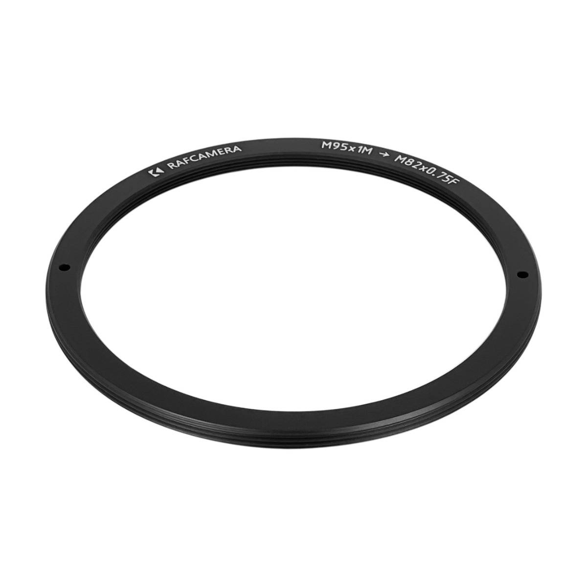 M95x1 male to M82x0.75 female thread adapter, flangeless
