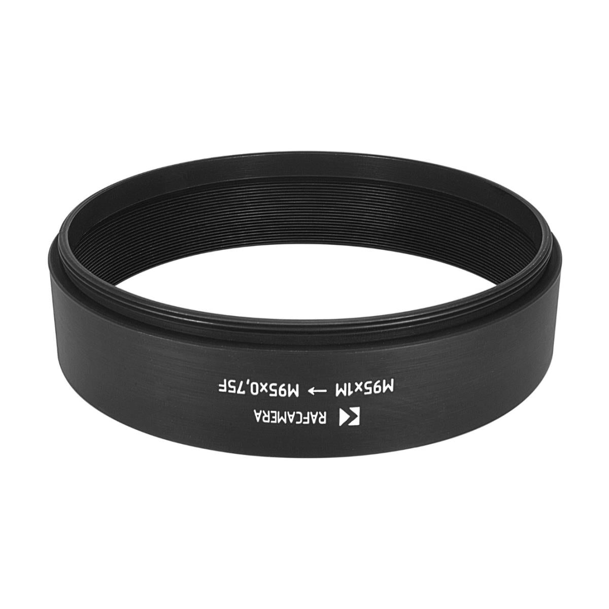 M95x1 male to M95x0.75 female thread adapter (step-down ring), 20mm long