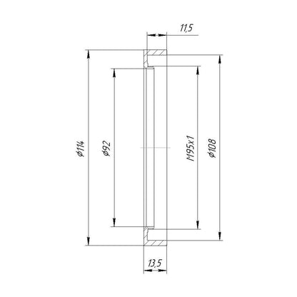 M95x1 male thread to 114mm outer diameter adapter for matte box