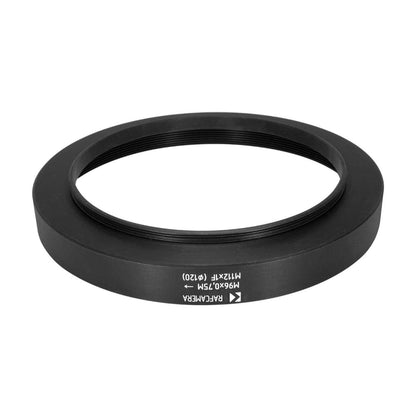 M96x0.75 male to M112x1 female thread adapter (step-up ring)
