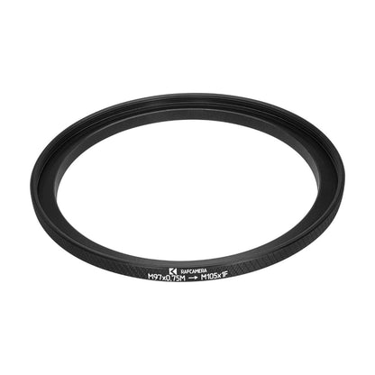 M97x0.75 male to M105x1 female thread adapter (97mm to 105mm step-up ring)