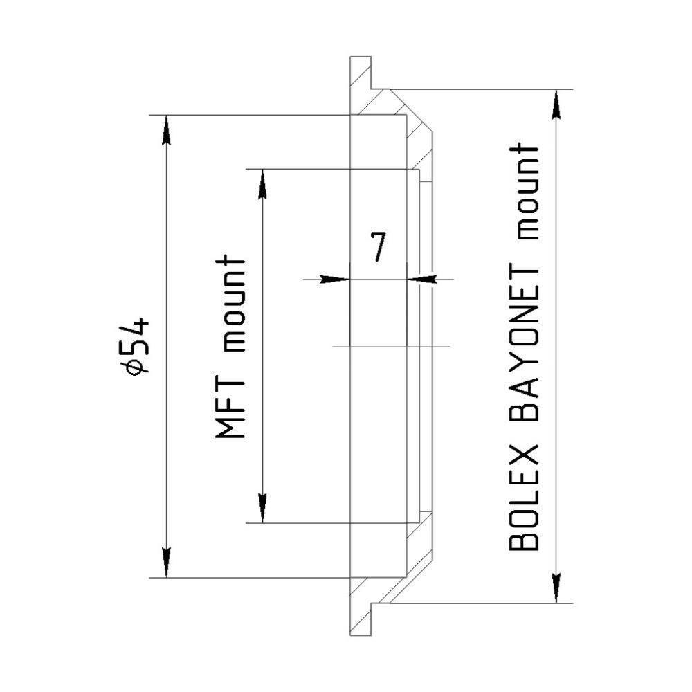 MFT lens to Bolex Bayonet camera mount adapter