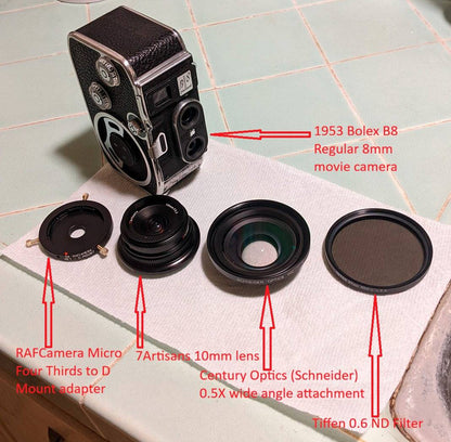 MFT lens to D-mount camera adapter