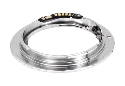 Nikon F lens to Canon EF camera mount adapter with chip