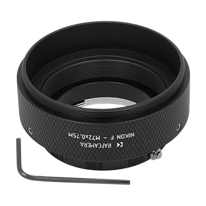 Nikon F lens to M72x0.75 male thread adapter
