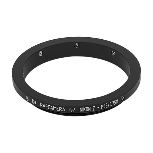 Nikon Z lens to M58x0.75 male thread adapter
