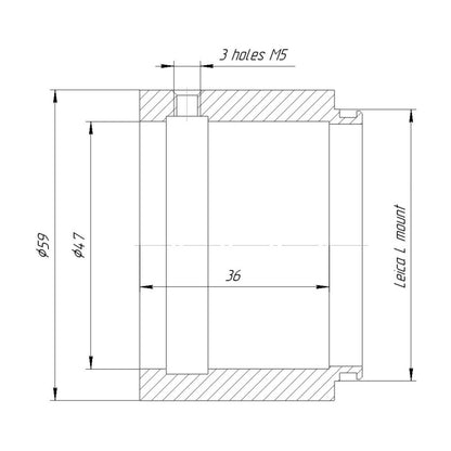 OCT-18 lens to Leica L camera mount adapter, simple