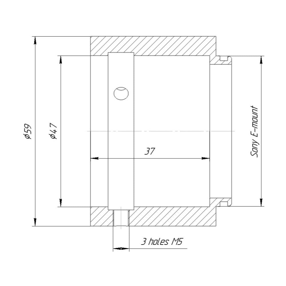 OCT-18 lens to Sony E-mount camera adapter for zoom lenses
